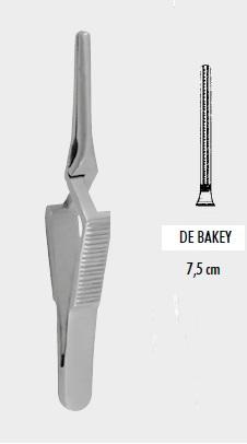 Атравматичний затискач ДЕБЕЙКІ (DEBAKEY) типу бульдог 7,5 см (cm), (прямий). Бренд: Zepf (Зепф).